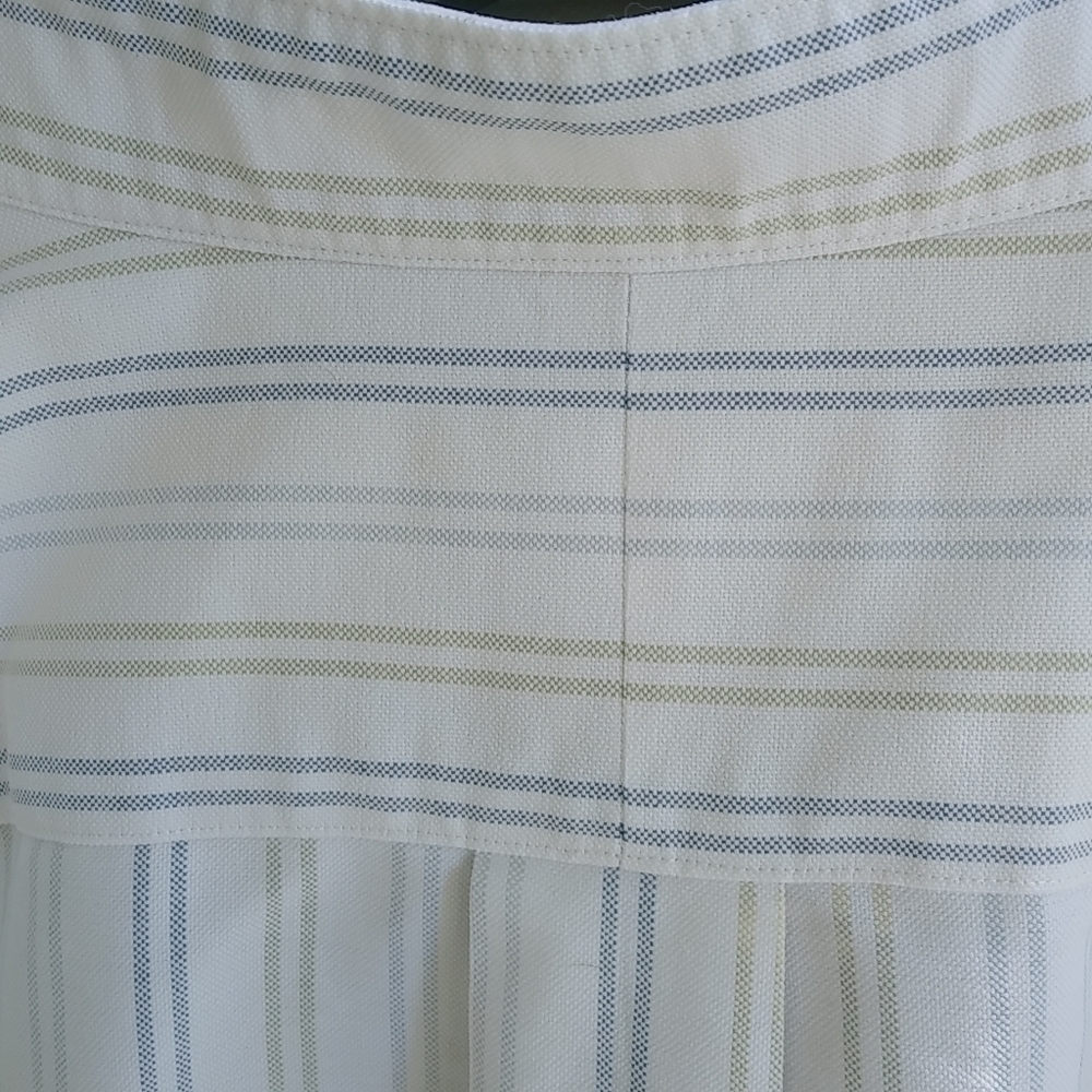 LL Bean 17.5 34 Mens Creme Casual Dress Shirt. O10G5 - Picture 4 of 8
